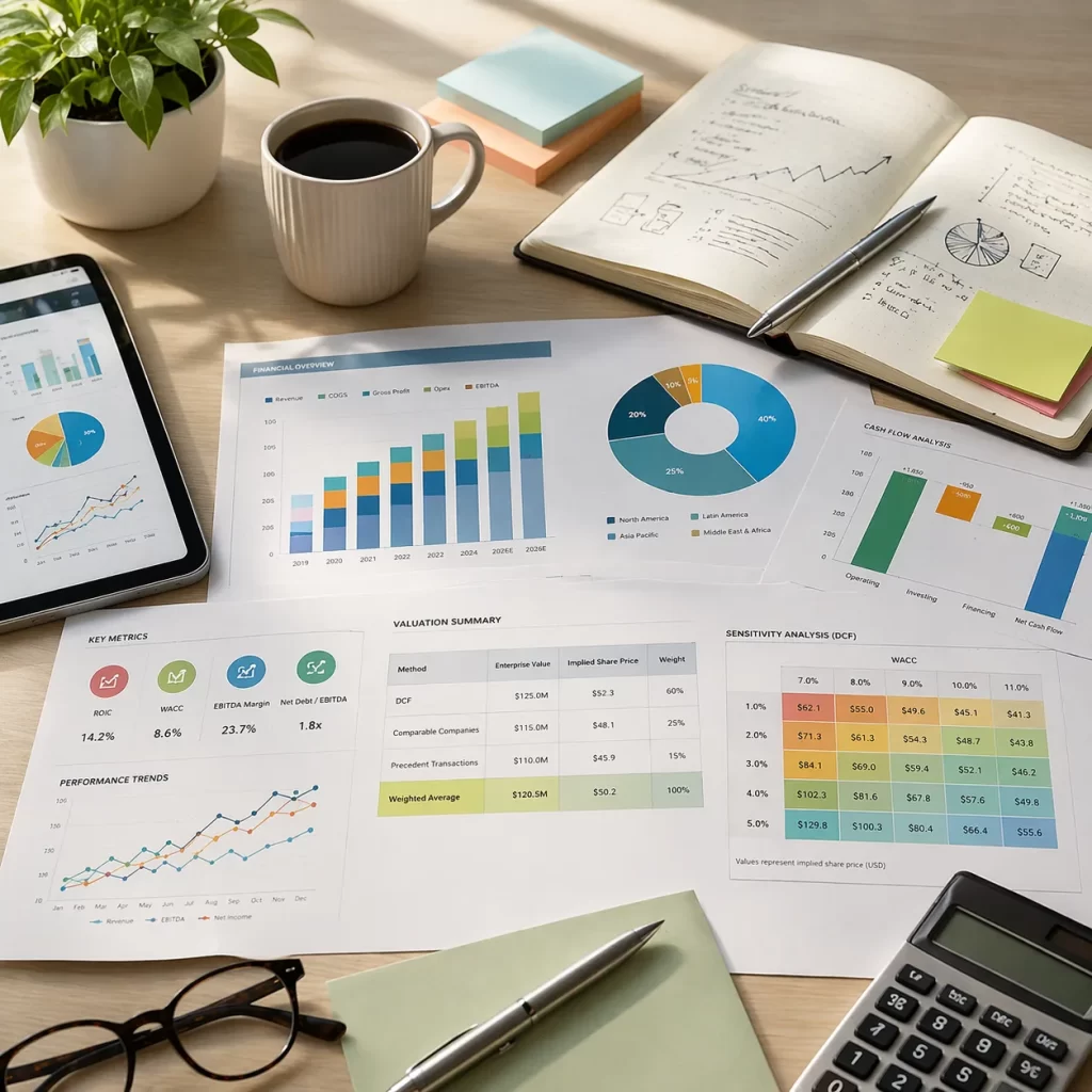 Espacio de trabajo financiero organizado